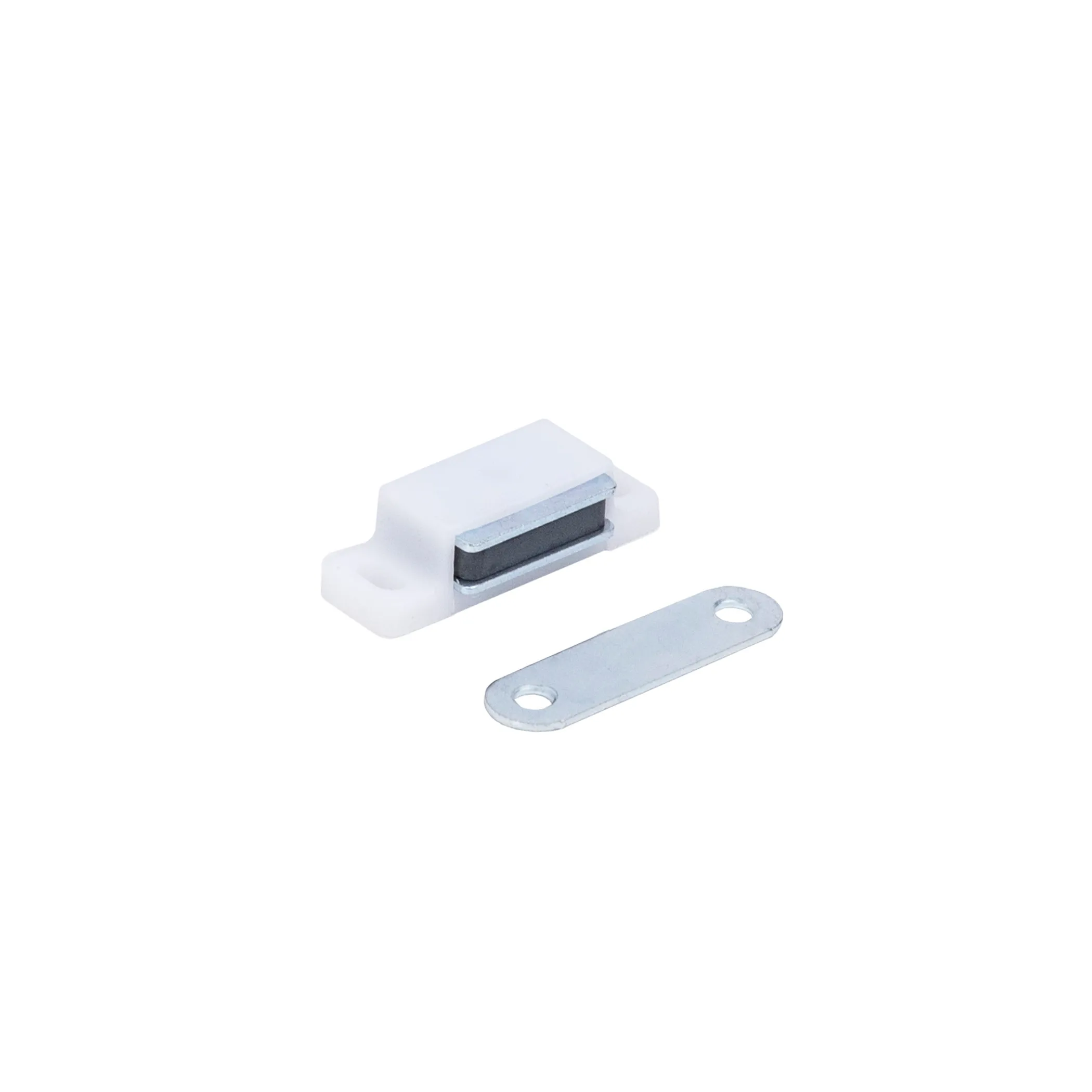 Защелка магнитная мебельная малая AKS белая (присадка планки-29мм)