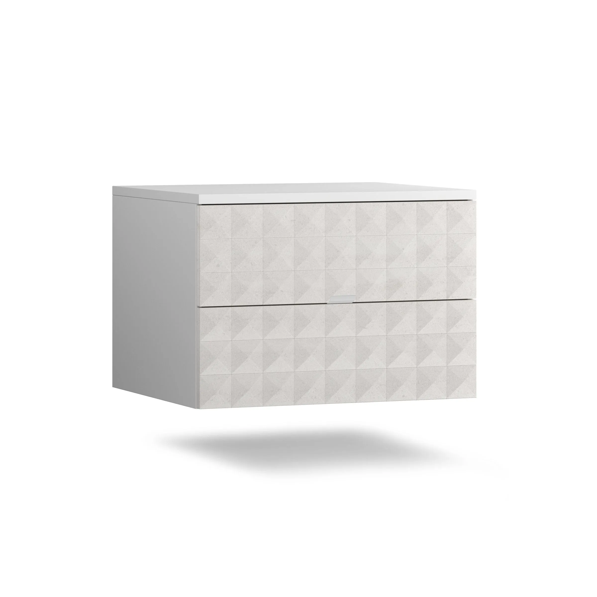 Тумба навесная SHTABE SIMPLE 7002 эко, Травертин-Белый