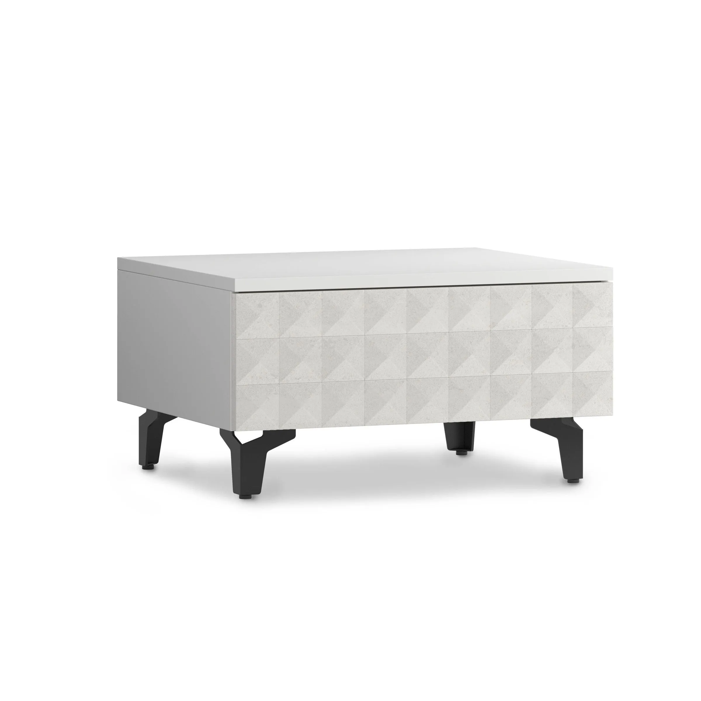 Стол-консоль SHTABE SIMPLE 7001 эко, Травертин-Белый-Черный