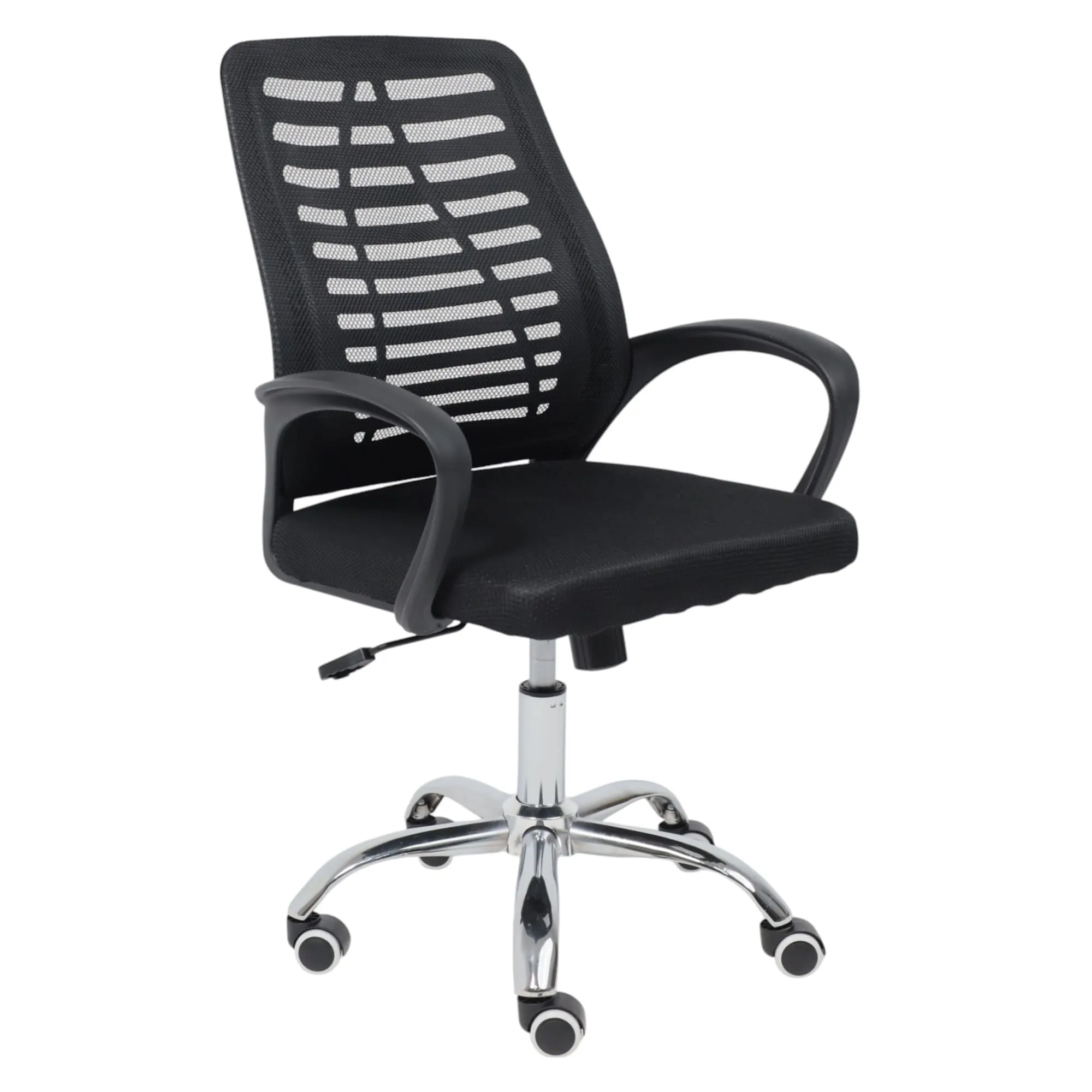 Кресло поворотное для персонала CONSUL, ткань/сетка, черный