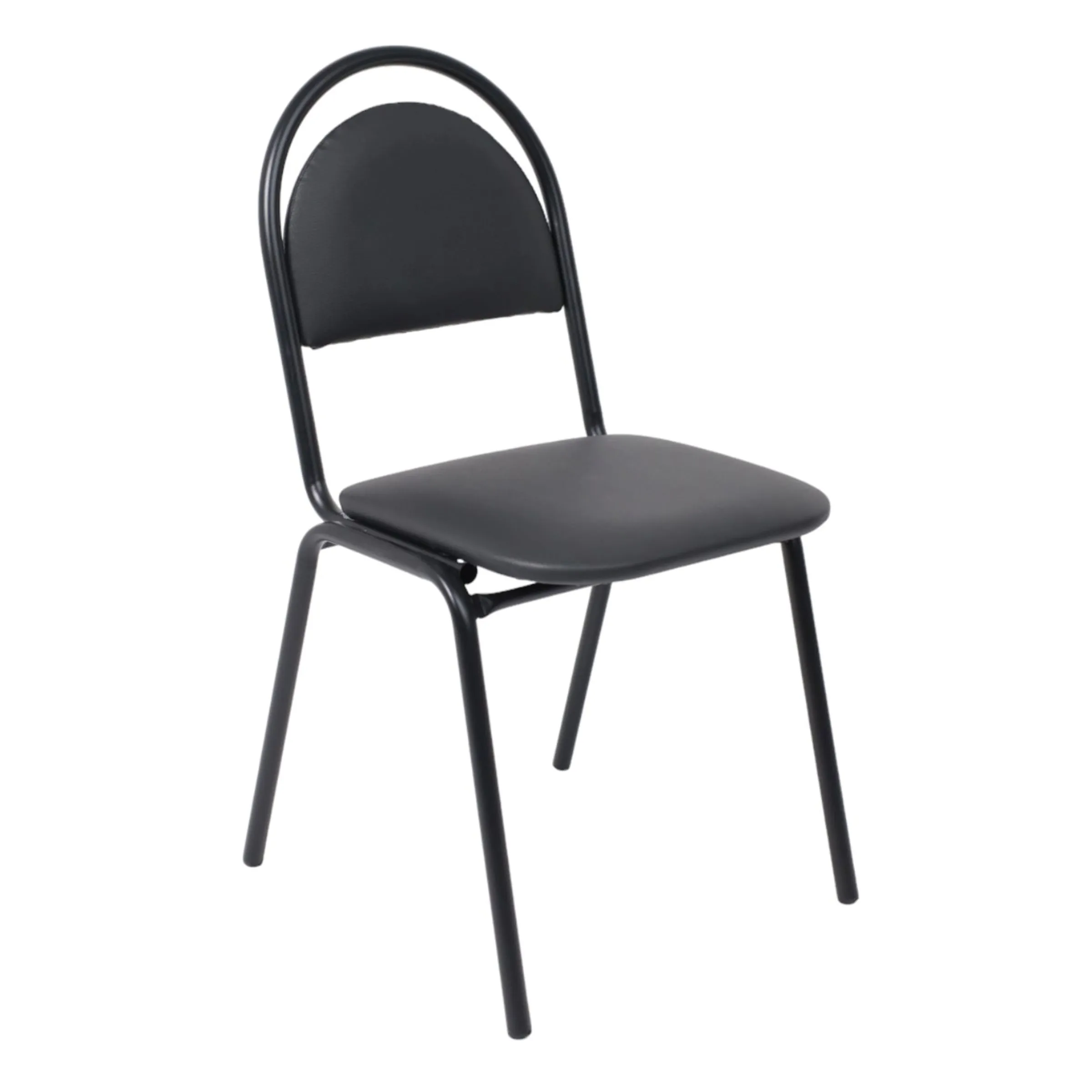 Стул на раме SEVEN BLACK V-4, кожзам, черный