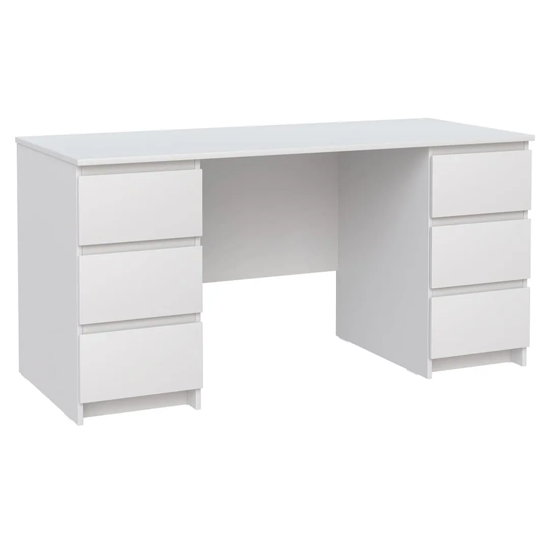 Стол письменный КАСТОР 6 ящиков, 151х65см, белый (2.03.06.040.1 RU)