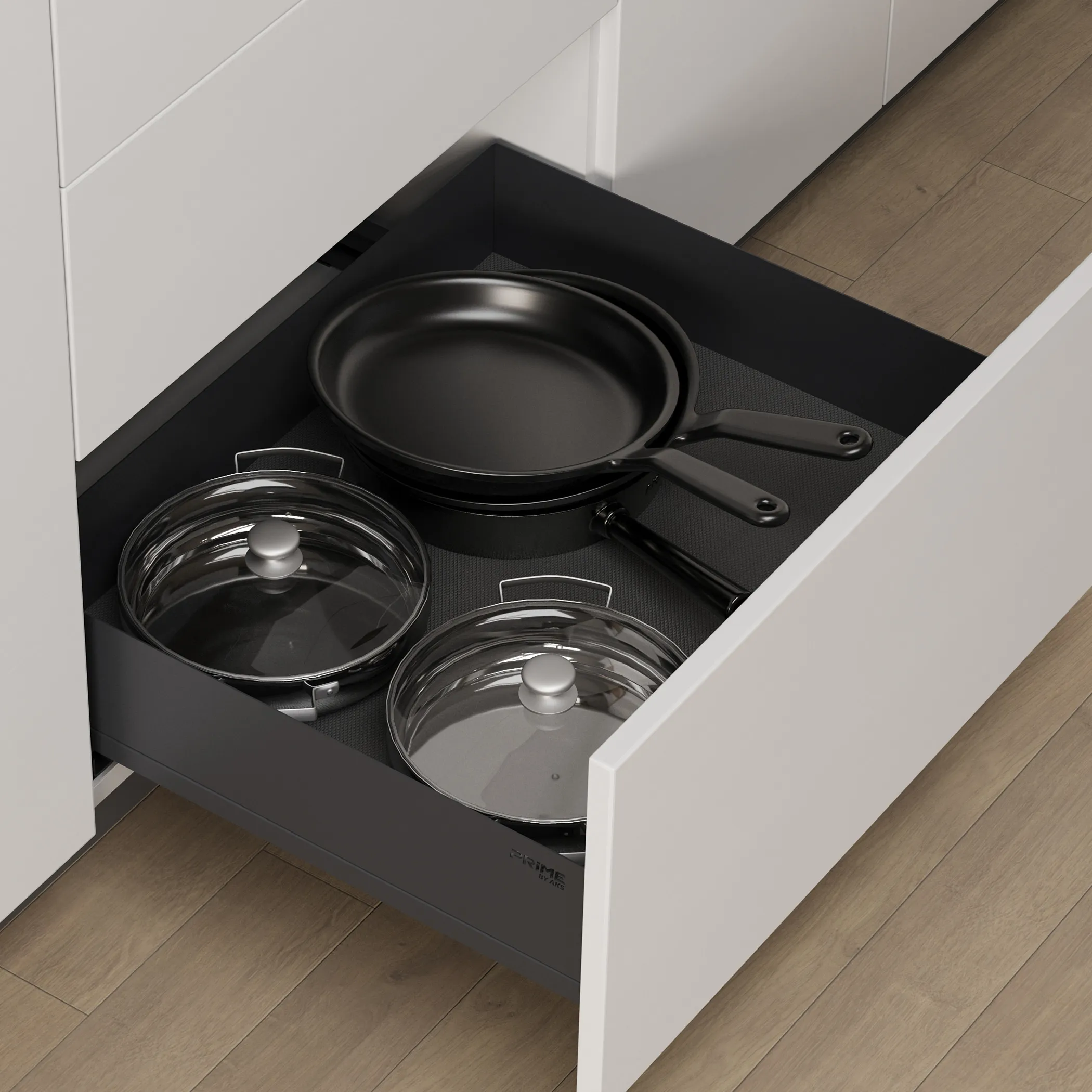 Выдвижная корзина 600 ICON, графит PRIME by AKS