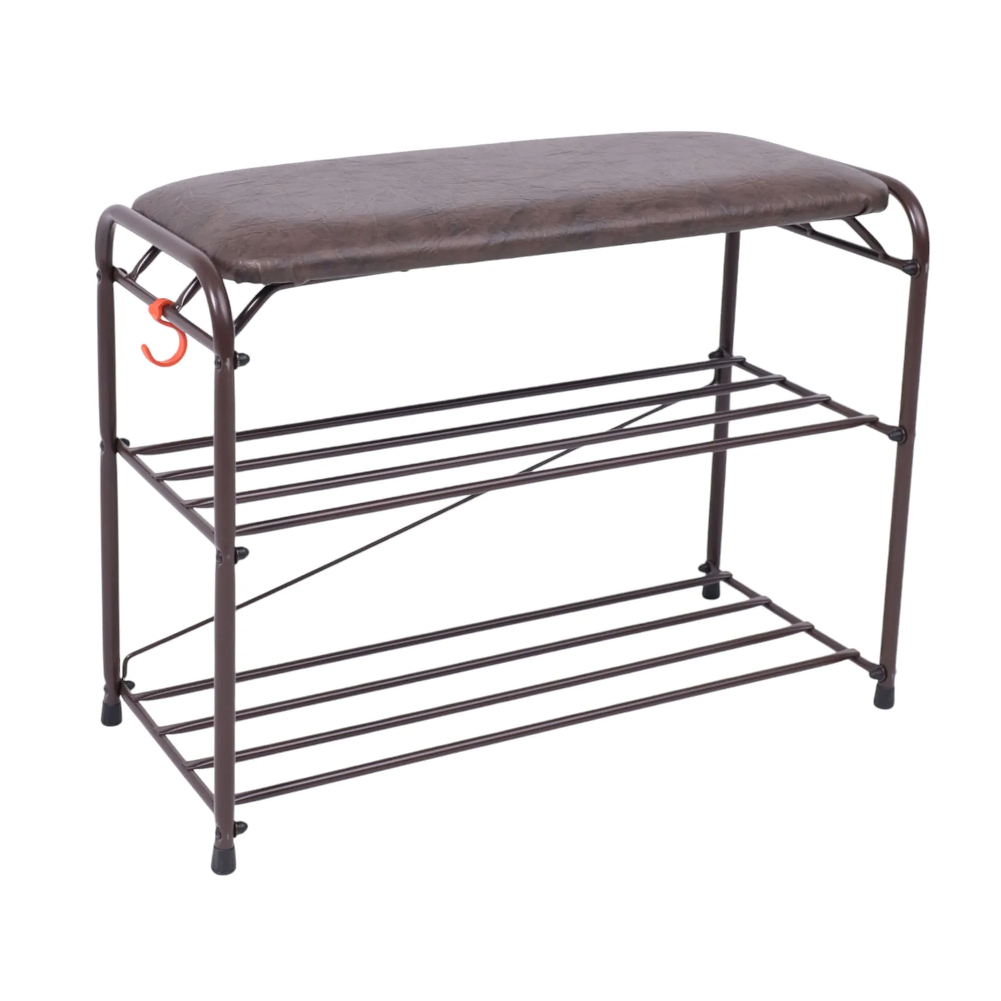 Подставка для обуви Альфа 23, с сиденьем (Коричневый)