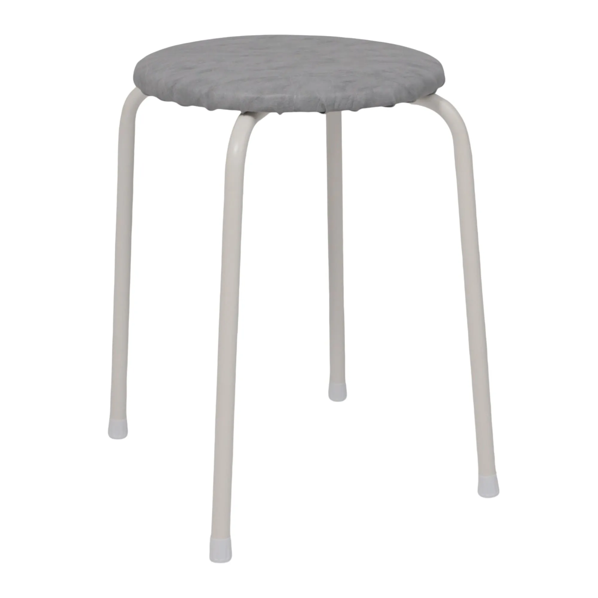 Табурет круглый "Пенек крепкий 220", с ЛДСП, серый/белый