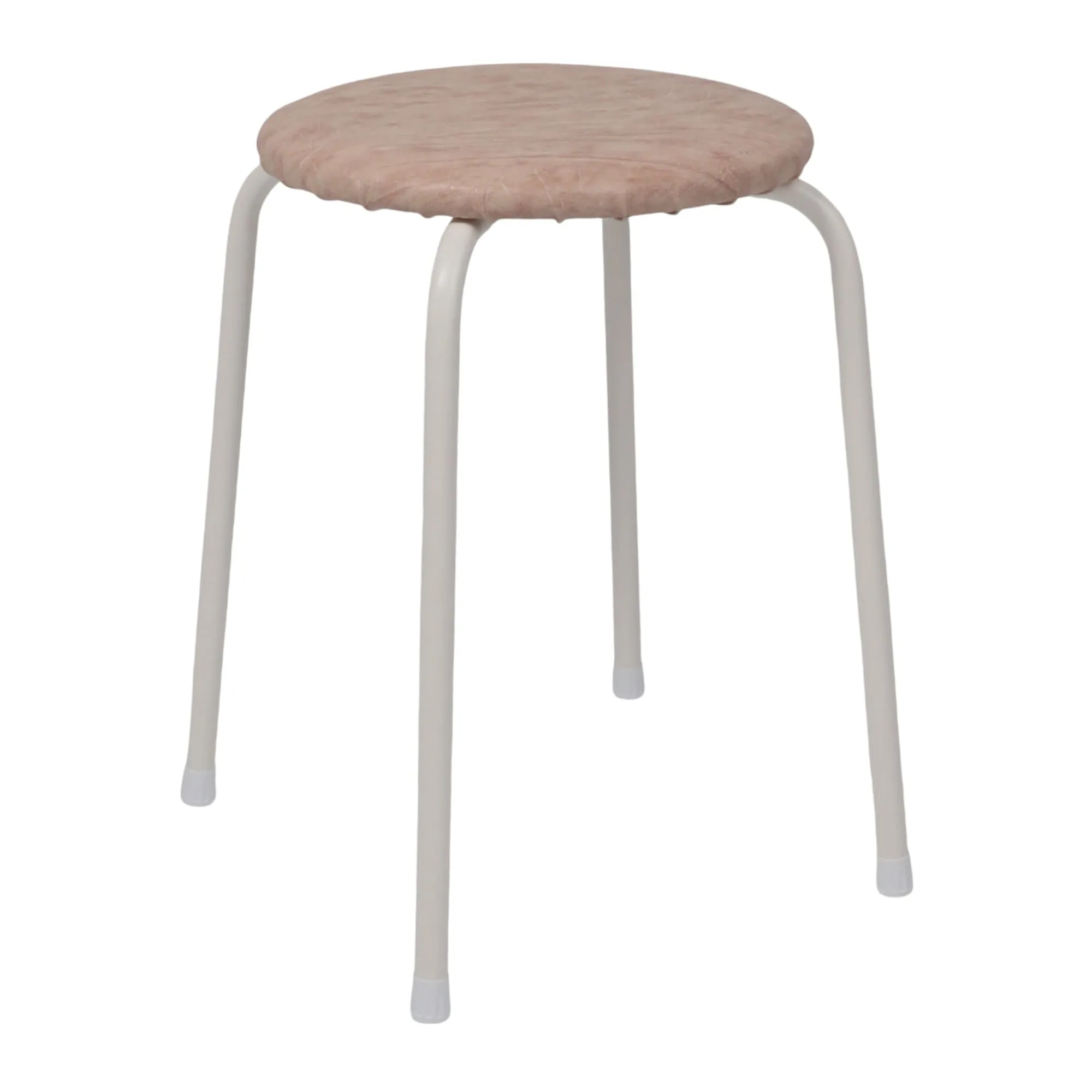 Табурет круглый "Пенек легкий 180", с ЛДСП, бежевый/белый