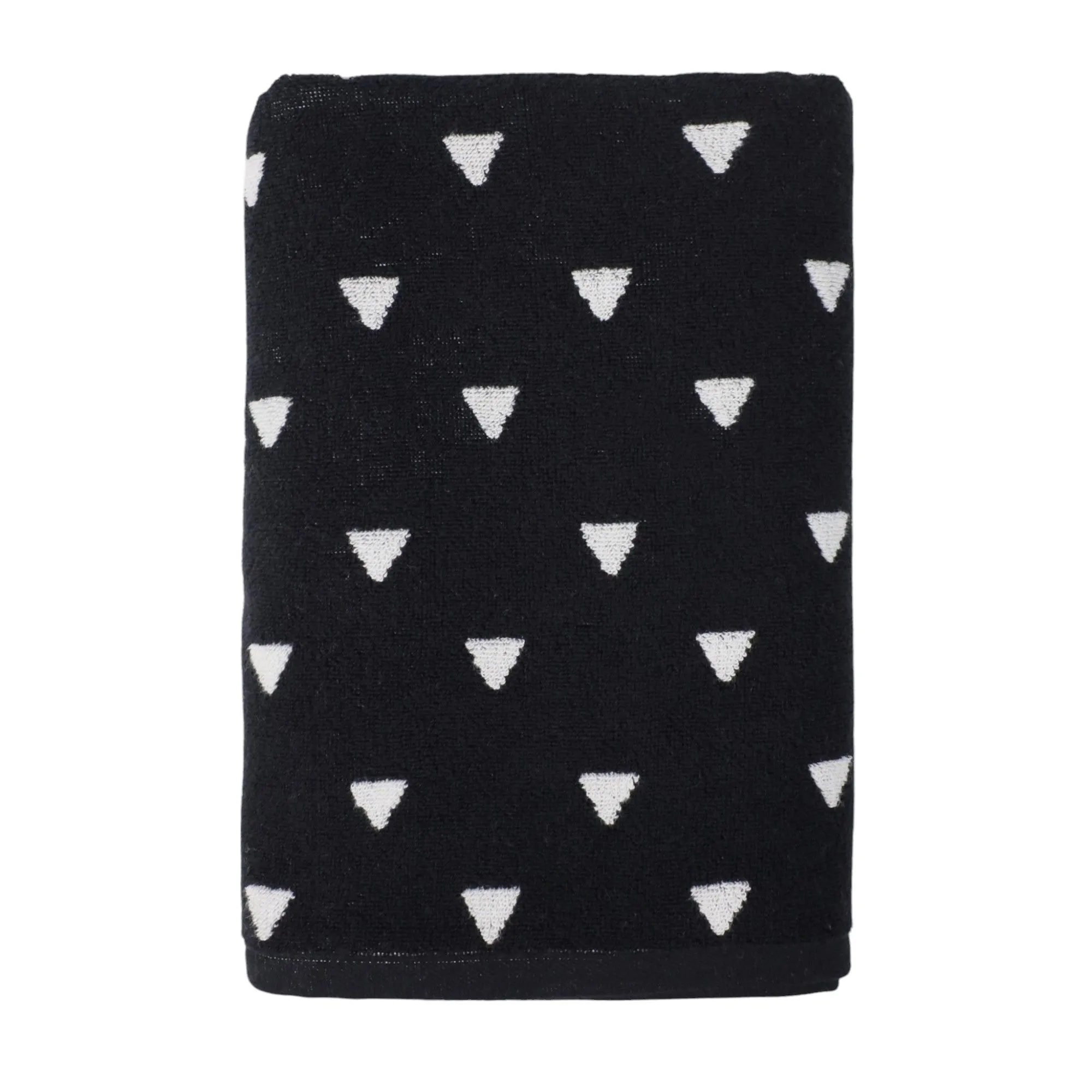 Полотенце махровое STREET, 70*140см, треугольники, черно-белый
