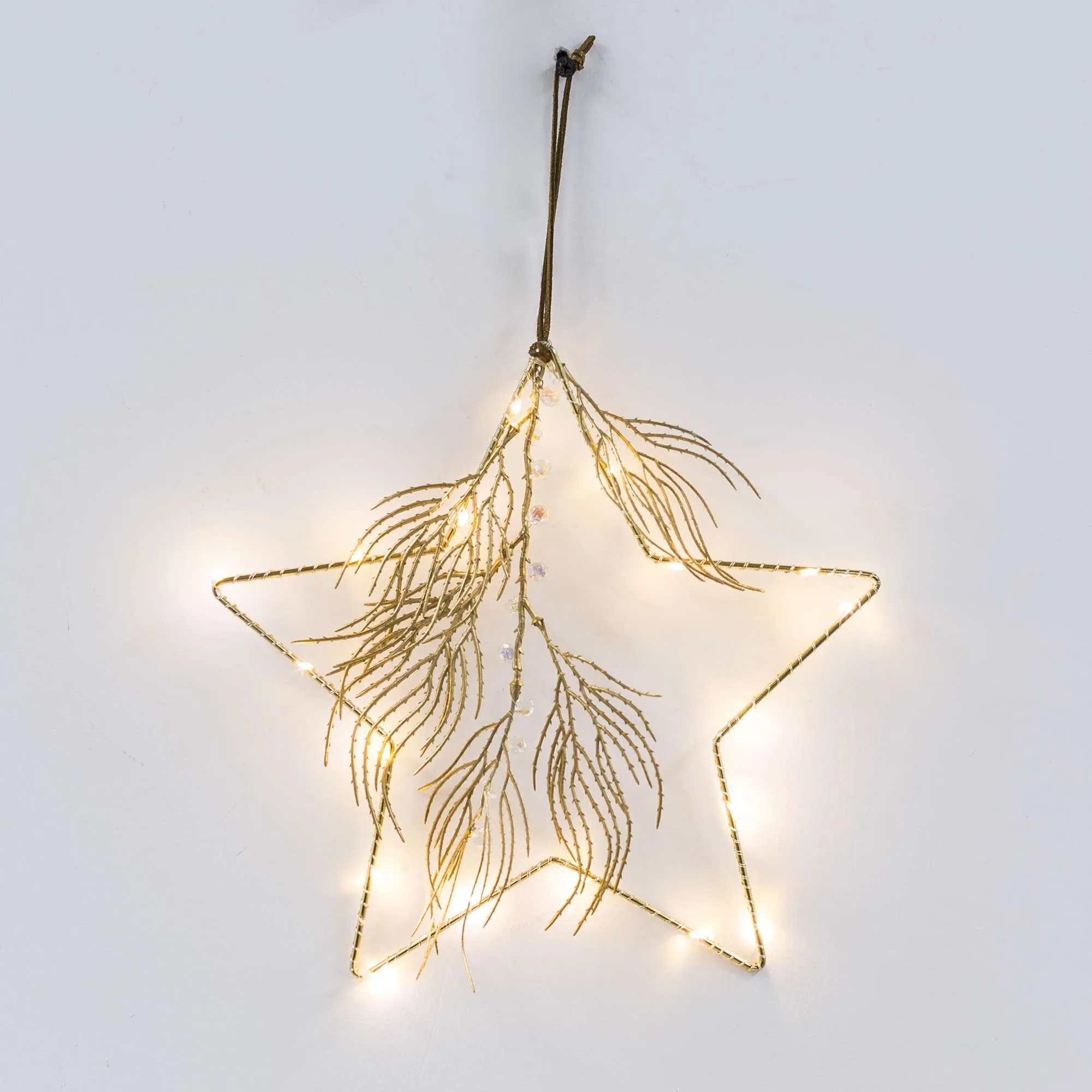 Светодиодный декор AKS тип 6 ( Звезда с веткой 25х24см 18LED, 2АА )