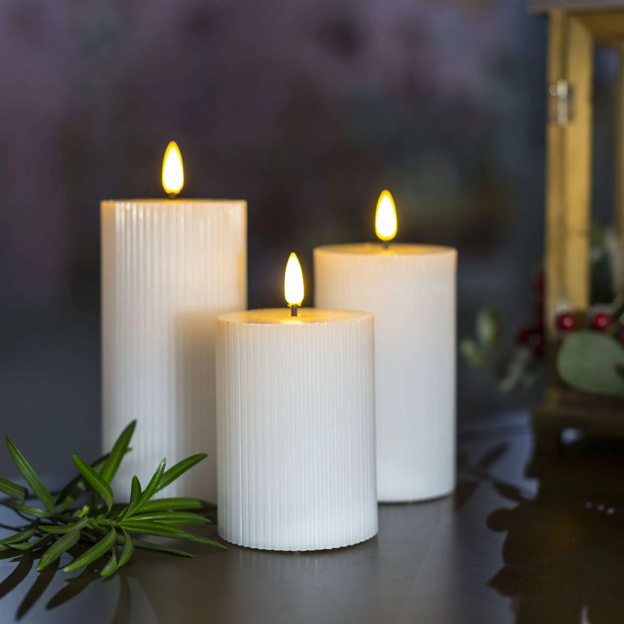 Комплект из электронных свечей AKS тип 1 ( 3 свечи 7.5х13/15.5/18см 1LEDх3, 2ААх3 )