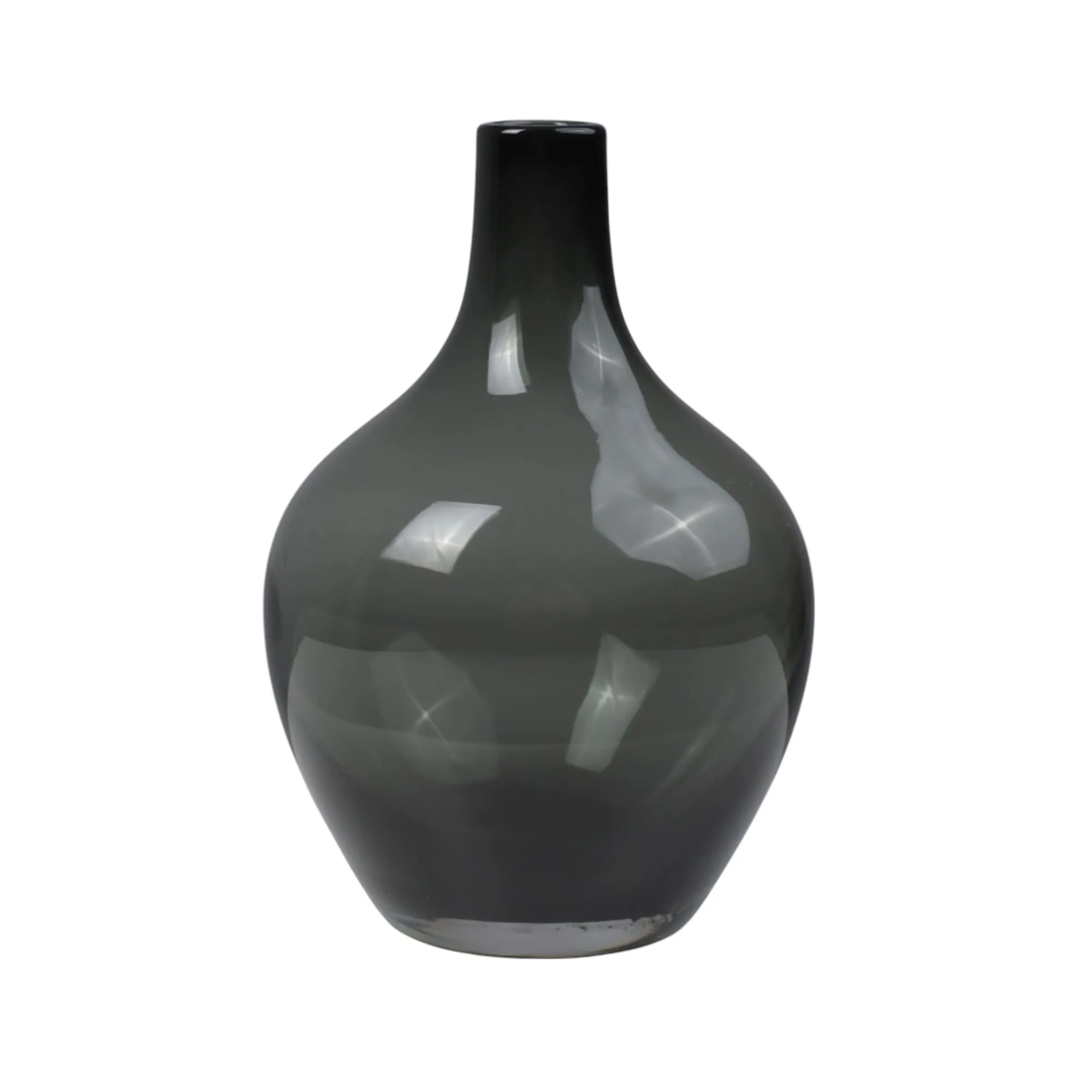 Ваза стеклянная EMBER, дымчатый, 18*29см