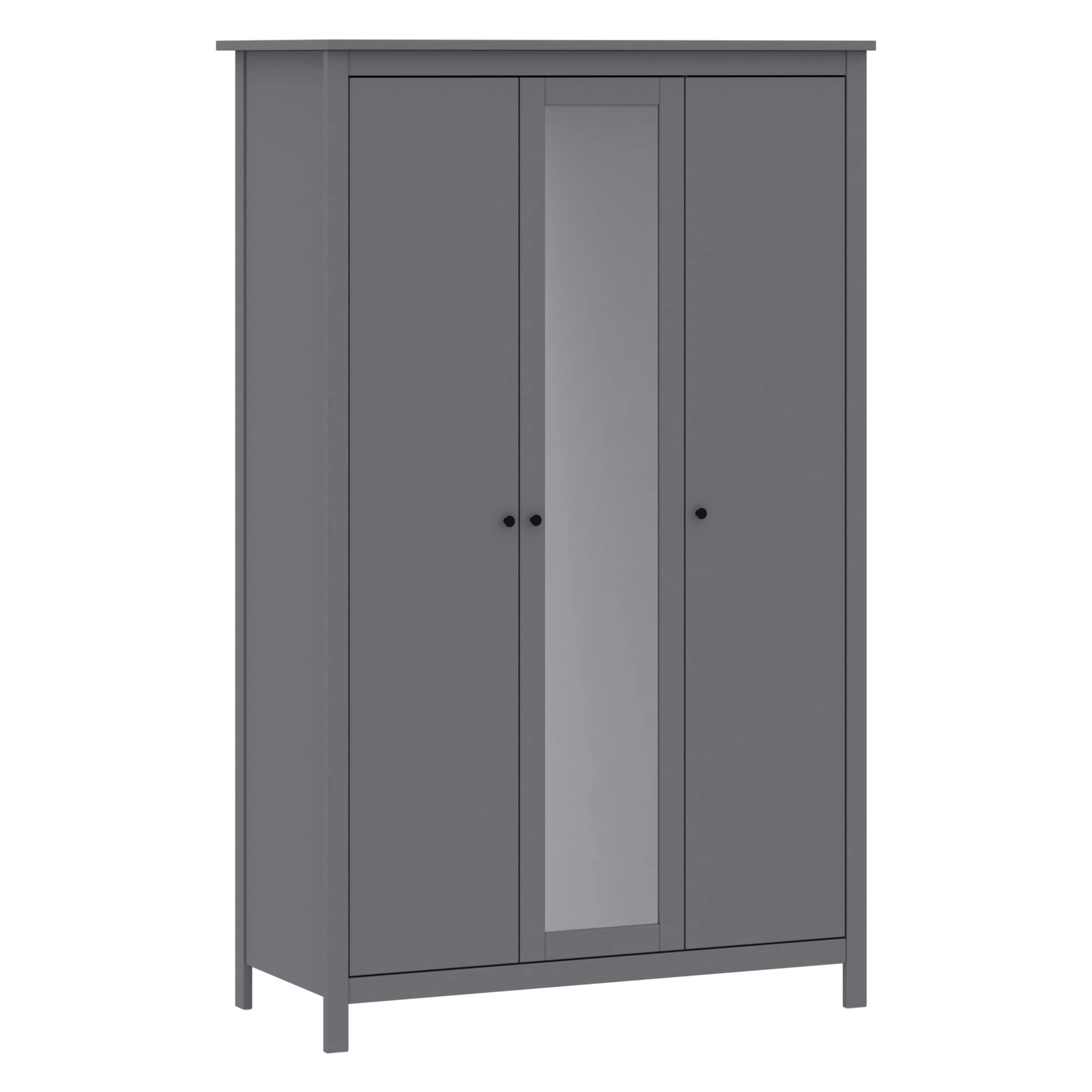 Шкаф САГА 132х64,6х215,5, серый (3 двери+1 зеркало) (2.08.01.040.4 RU)