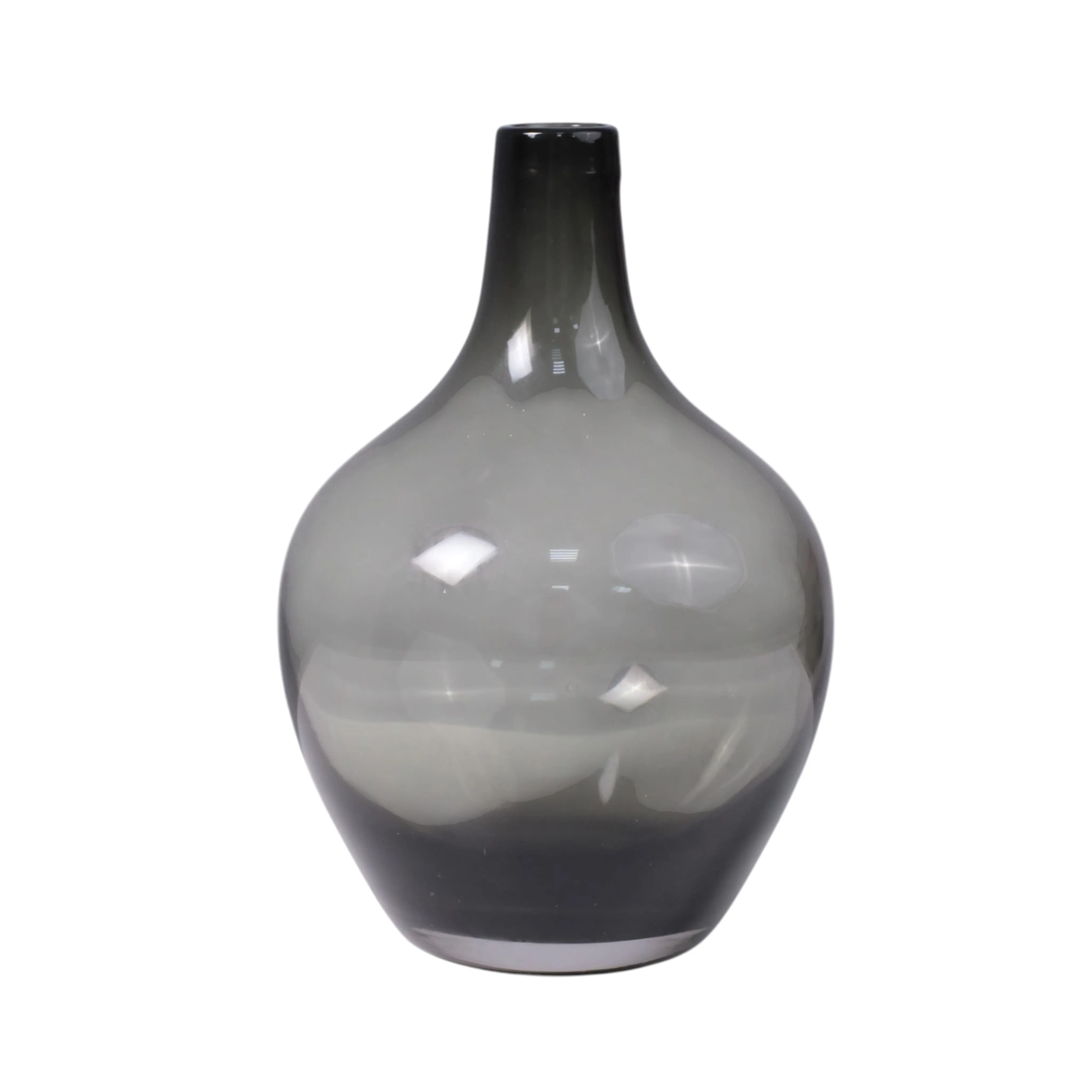 Ваза стеклянная FOAM, дымчатый, 13*20см