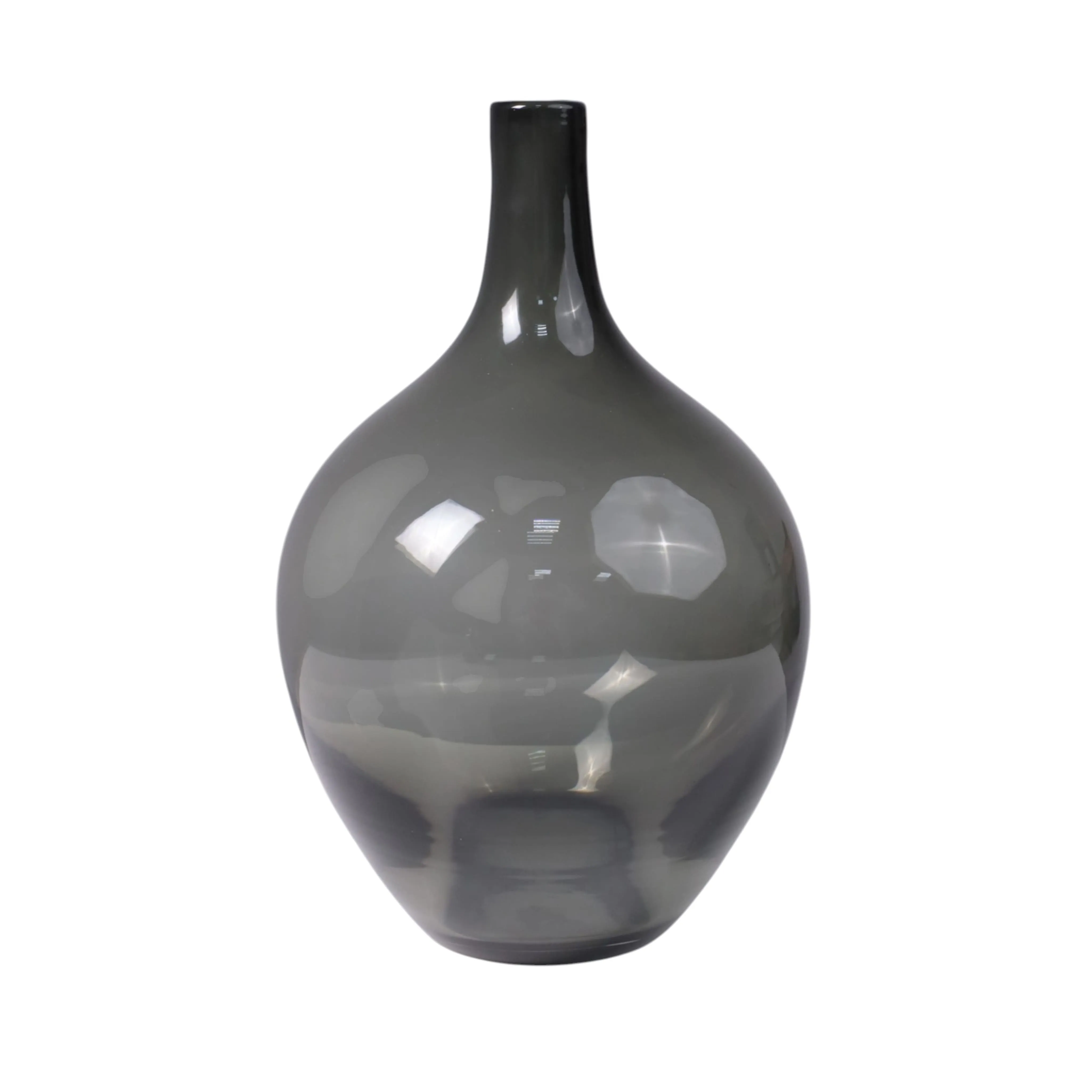 Ваза стеклянная FOAM, дымчатый, 18*29см