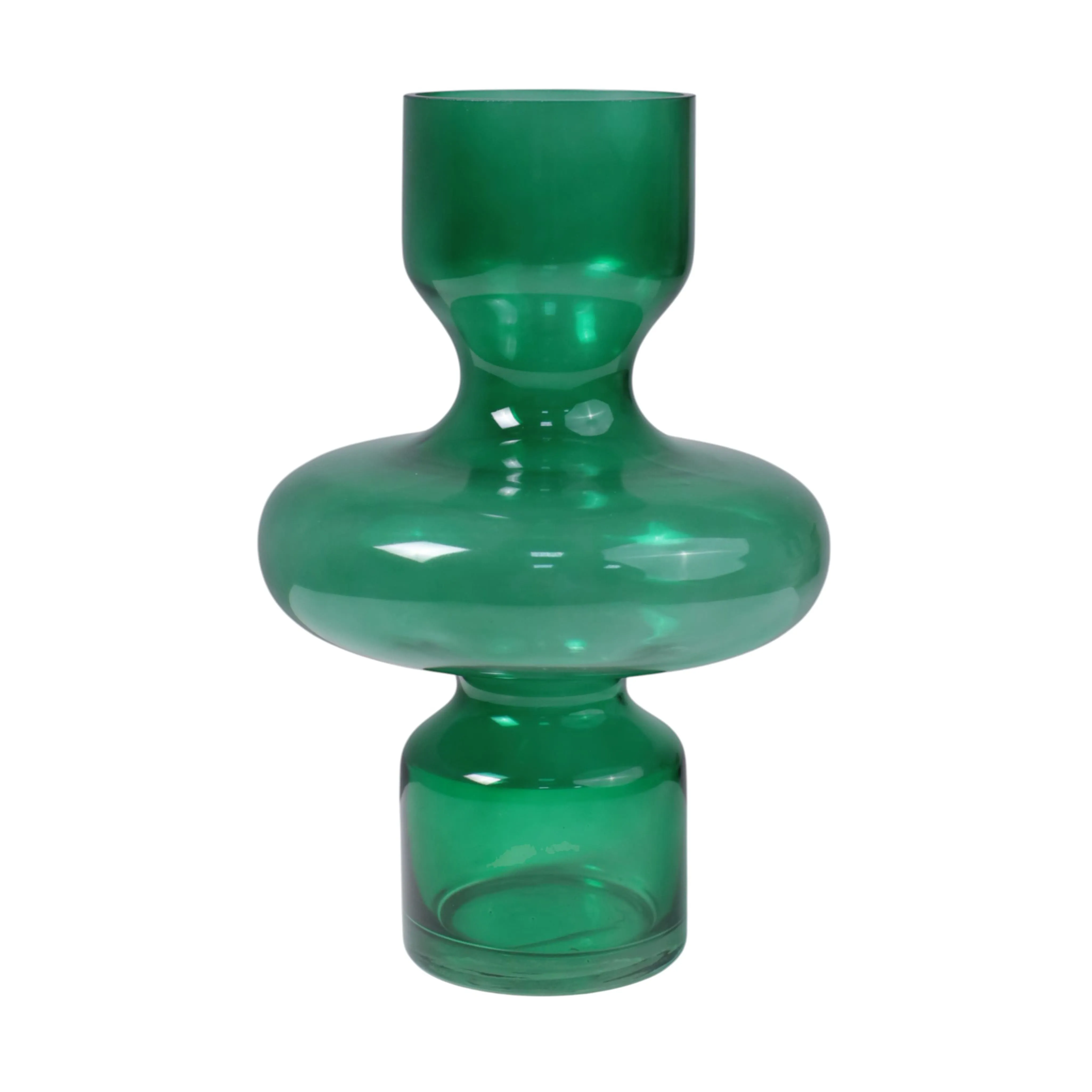 Ваза стеклянная ROUND 3, зеленый, 20*30см