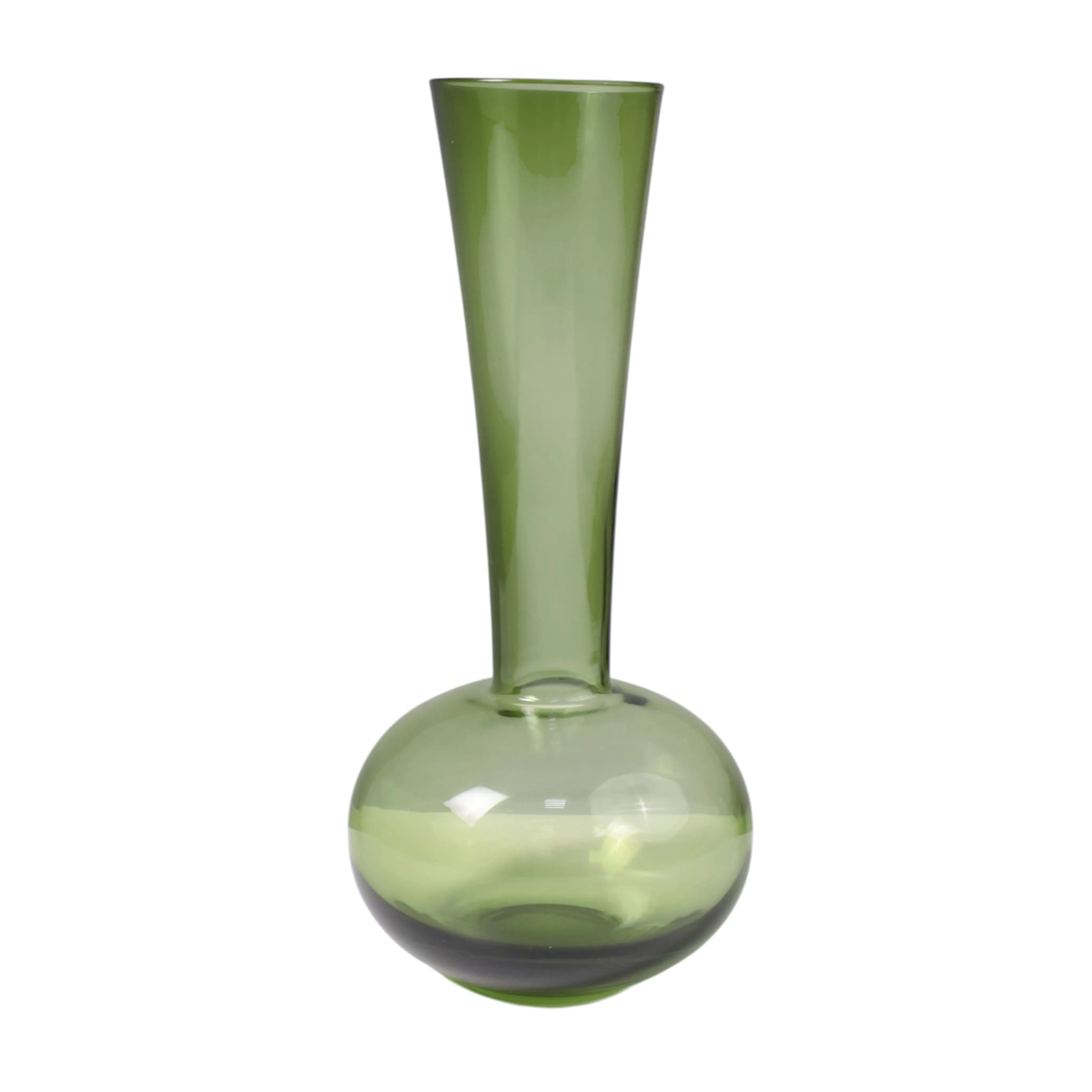 Ваза стеклянная FLORA, зеленый, 8*32см