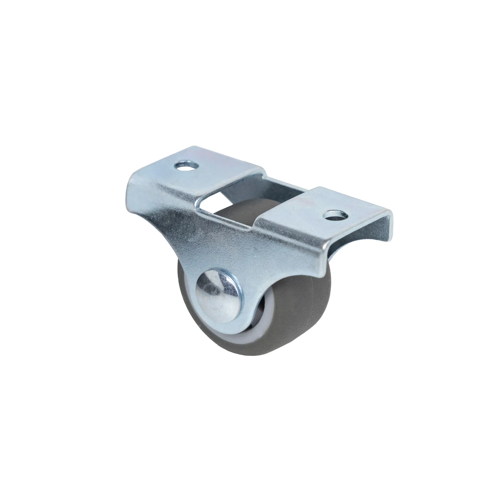 Ролик меб. с рез.ободом d25 h28 прямоходящий, серый AKS тип 2