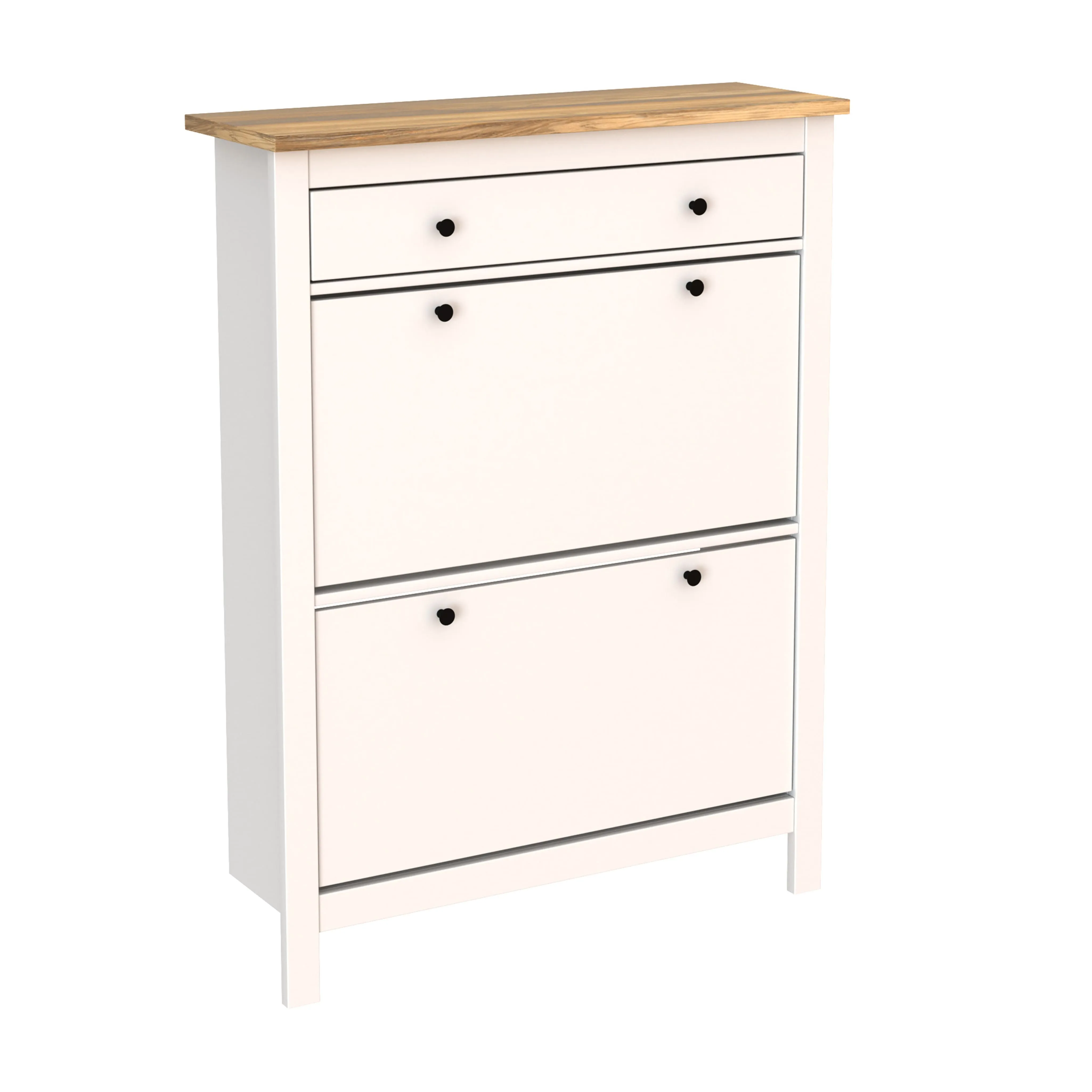 Тумба для обуви САГА 92х122, белая/ясень (2.08.10.190.14 RU)