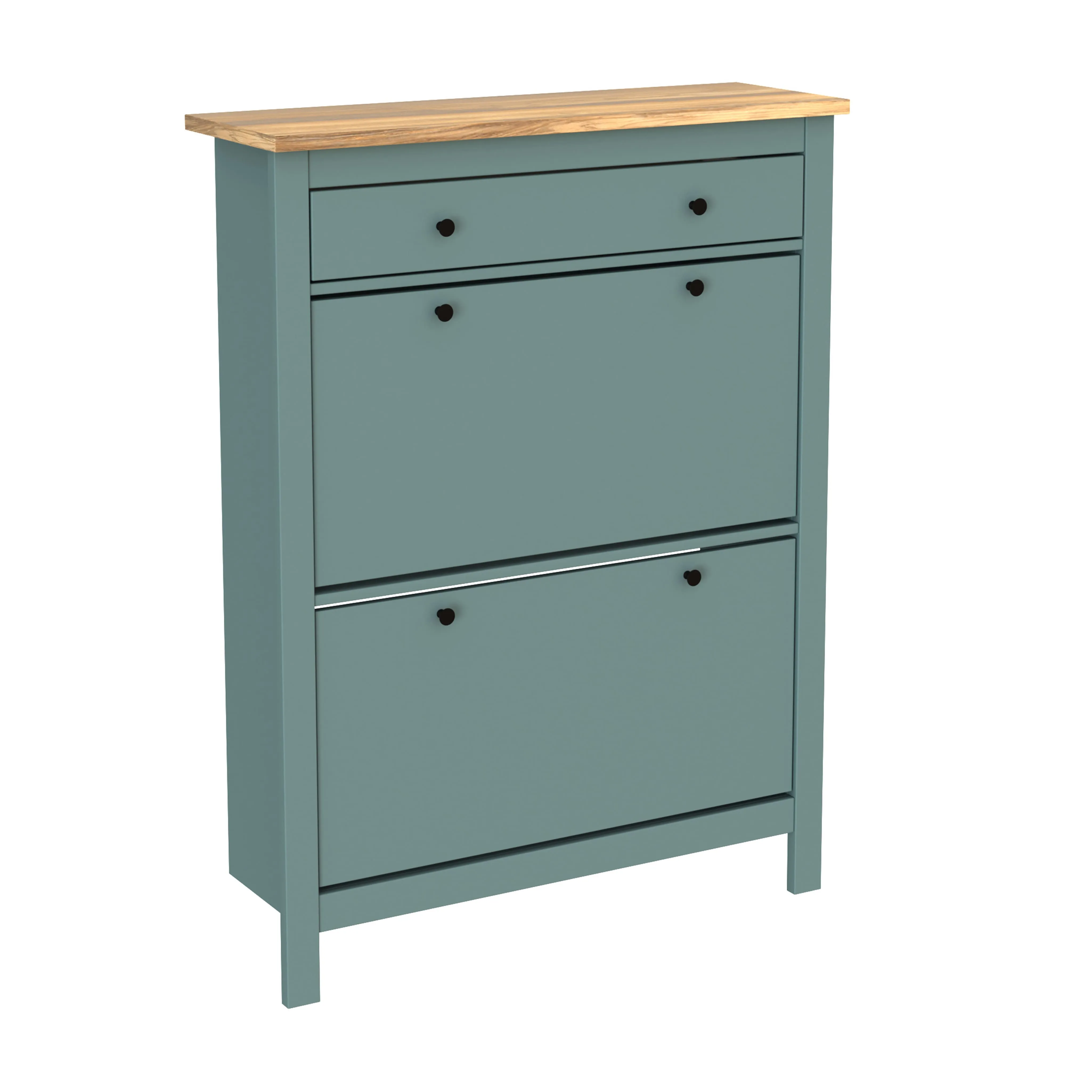 Тумба для обуви САГА 92х122, темно-бирюзовая/ясень (2.08.10.190.16 RU)