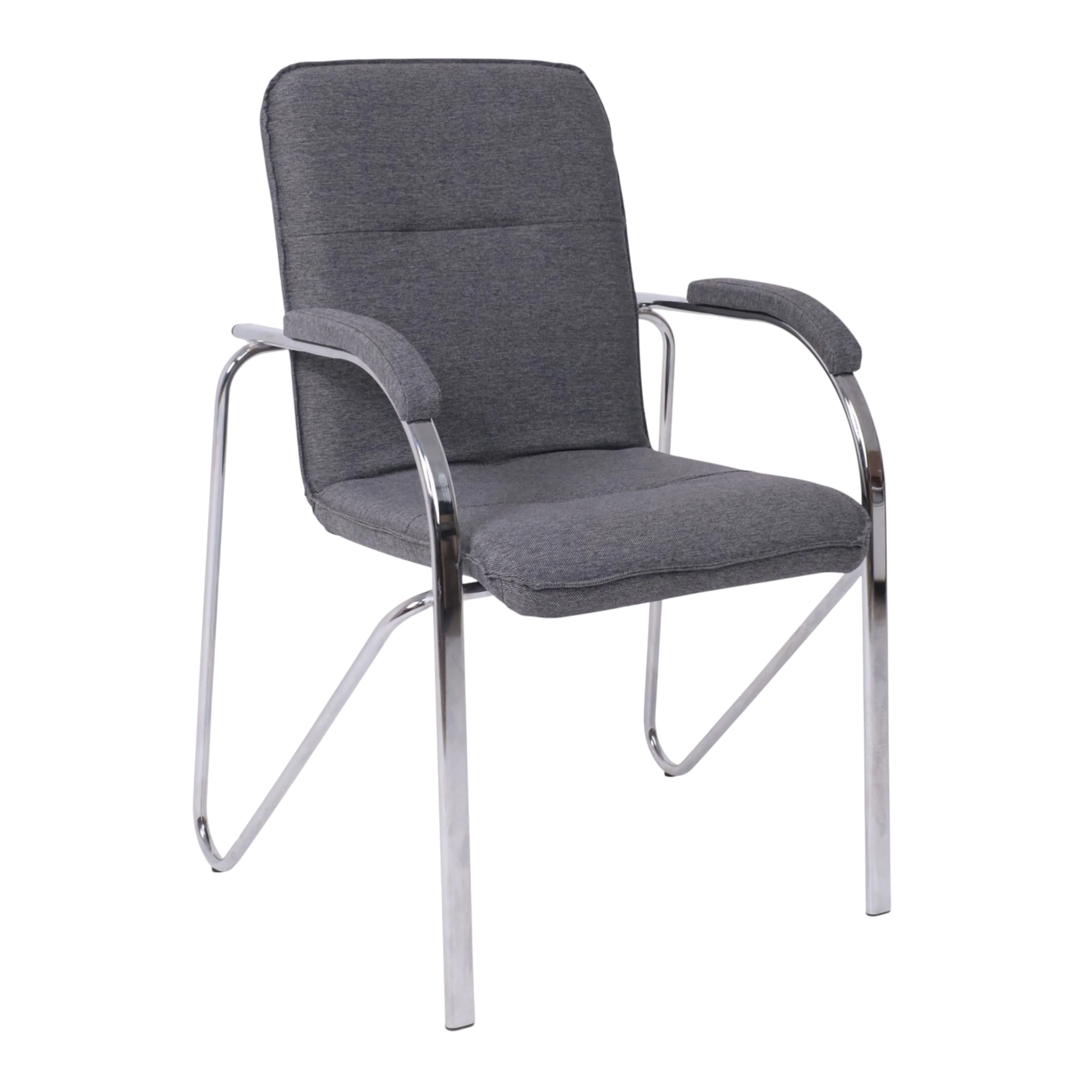 Кресло SAMBA AKS-1, Leto 68 темно-серая ткань, мягкие подлокотники