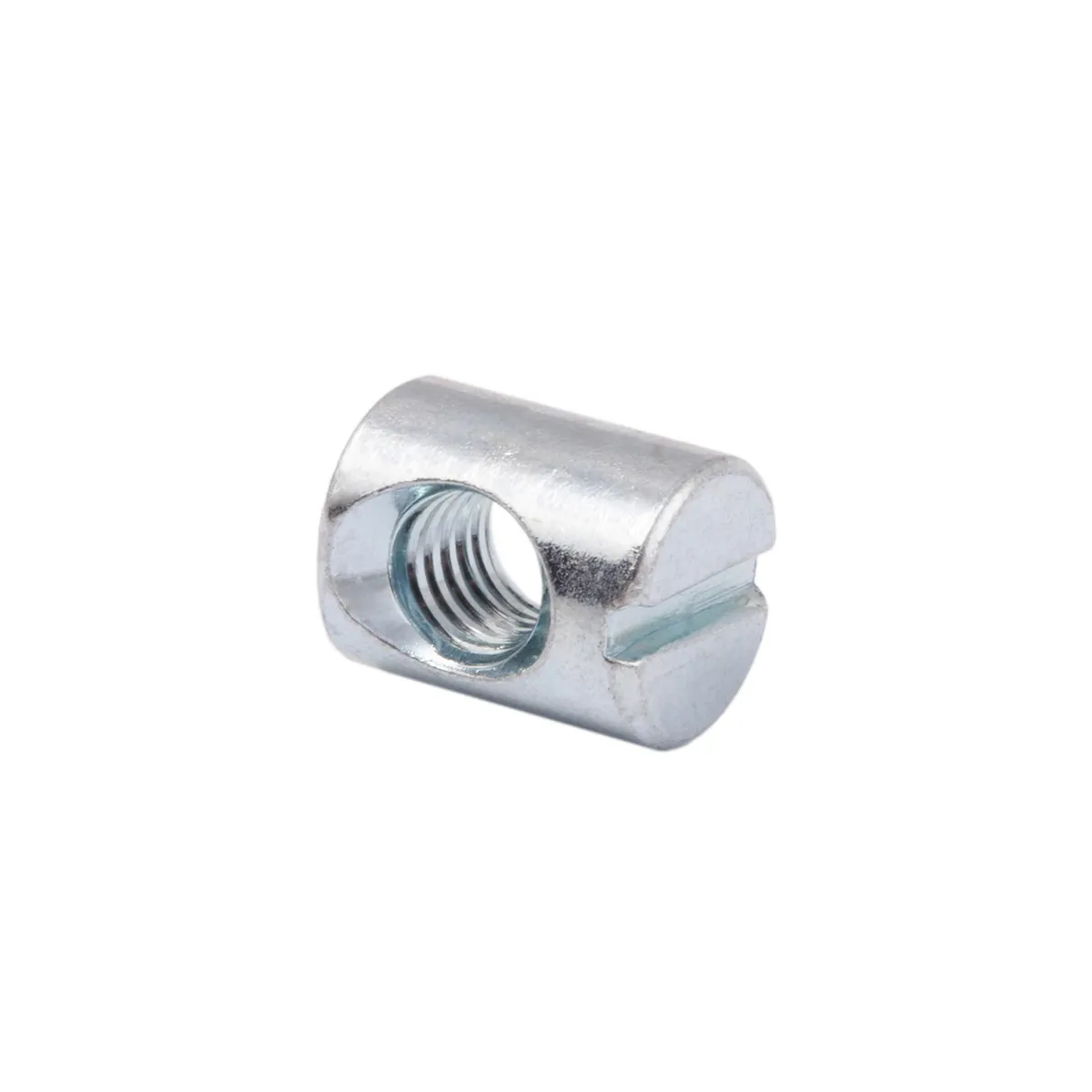 Гайка бочонок М6*10*13 несимметричная белый цинк (уп/1тыс.шт) AKS