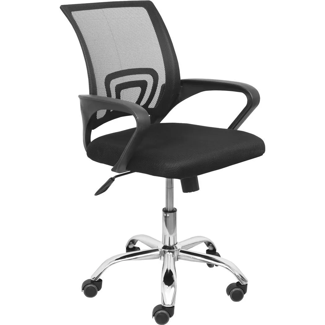 Кресло рабочее, поворотное RICCI NEW,696, ткань/сетка, черный+черный