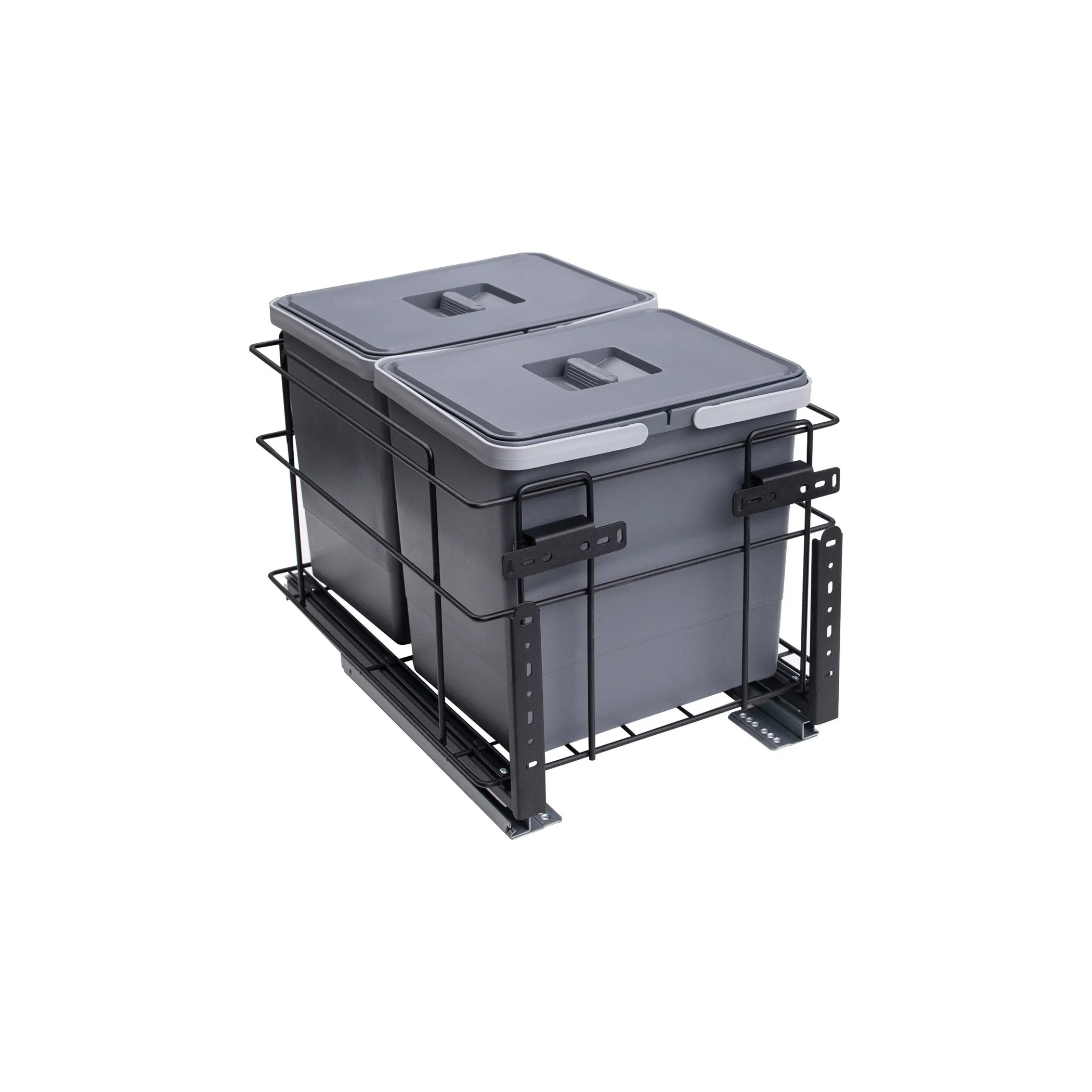 Мусорные контейнеры выдвижные 400 (2*15LT), графит WIEXPOL