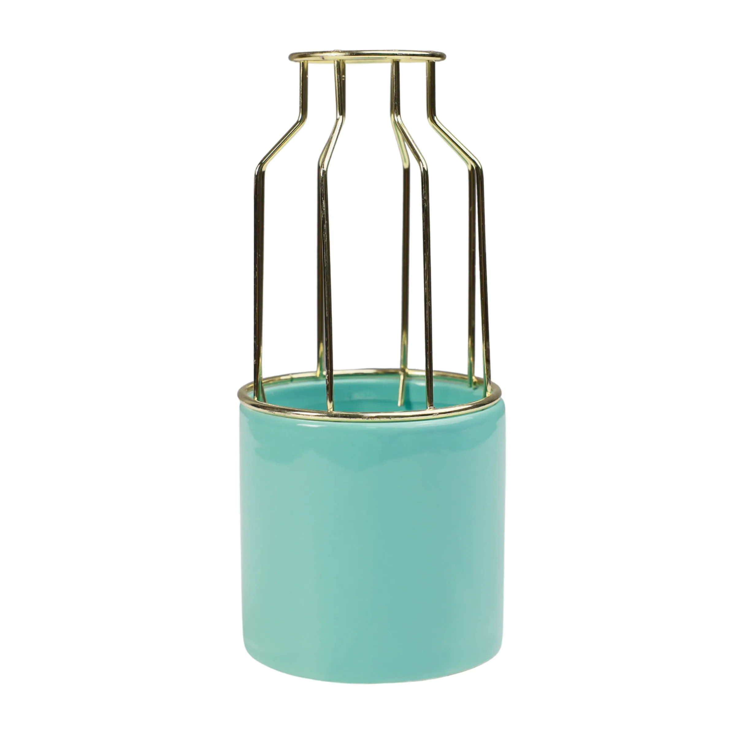 Ваза керамическая OTT, голубой, 10,5*10,5*23см