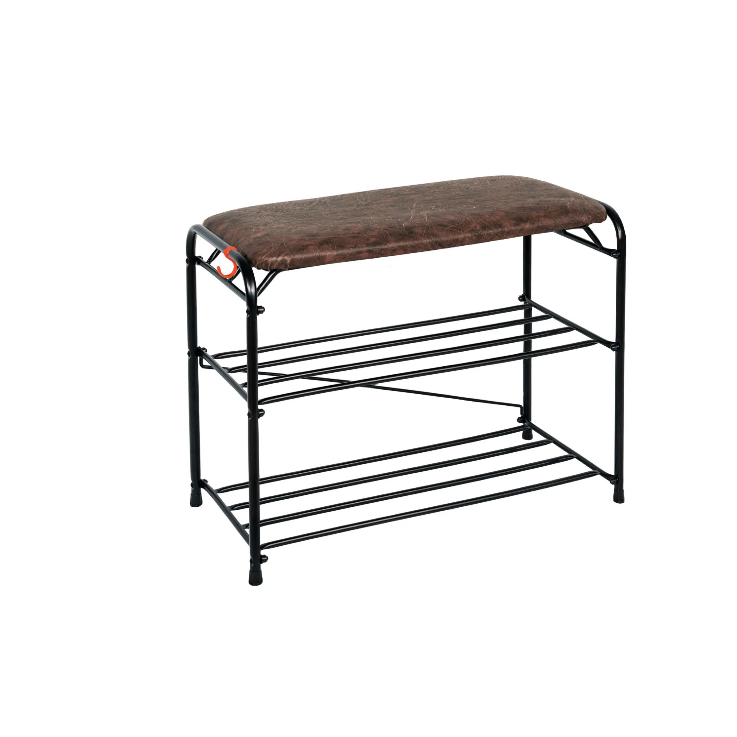 Подставка для обуви Альфа 23, с сиденьем (чёрный)