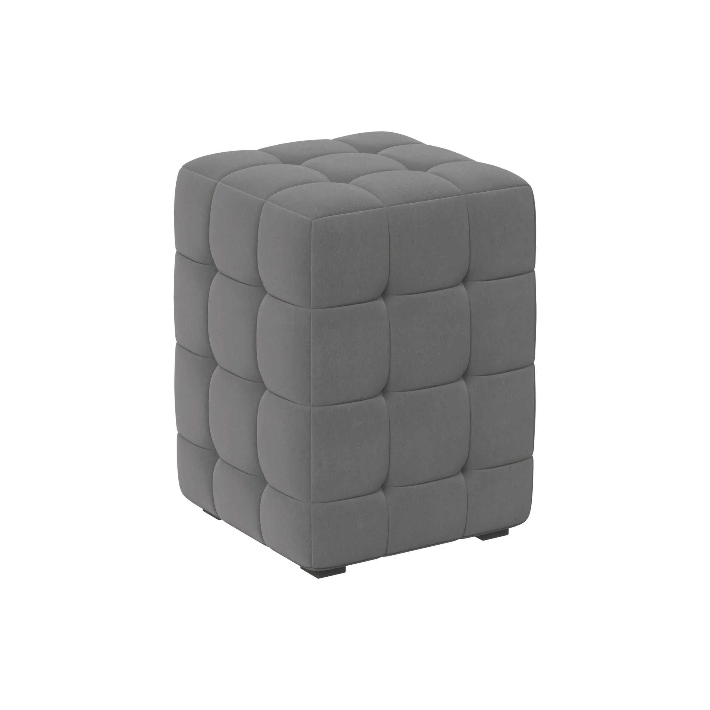 Пуф АРИСТО, велюр серый, 300х300х400